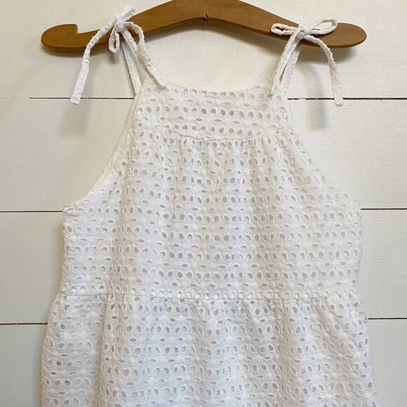 ZARA White Eyelet Sleeveless Embroidered Dress S cottage EUC‎ - Picture 13 of 15